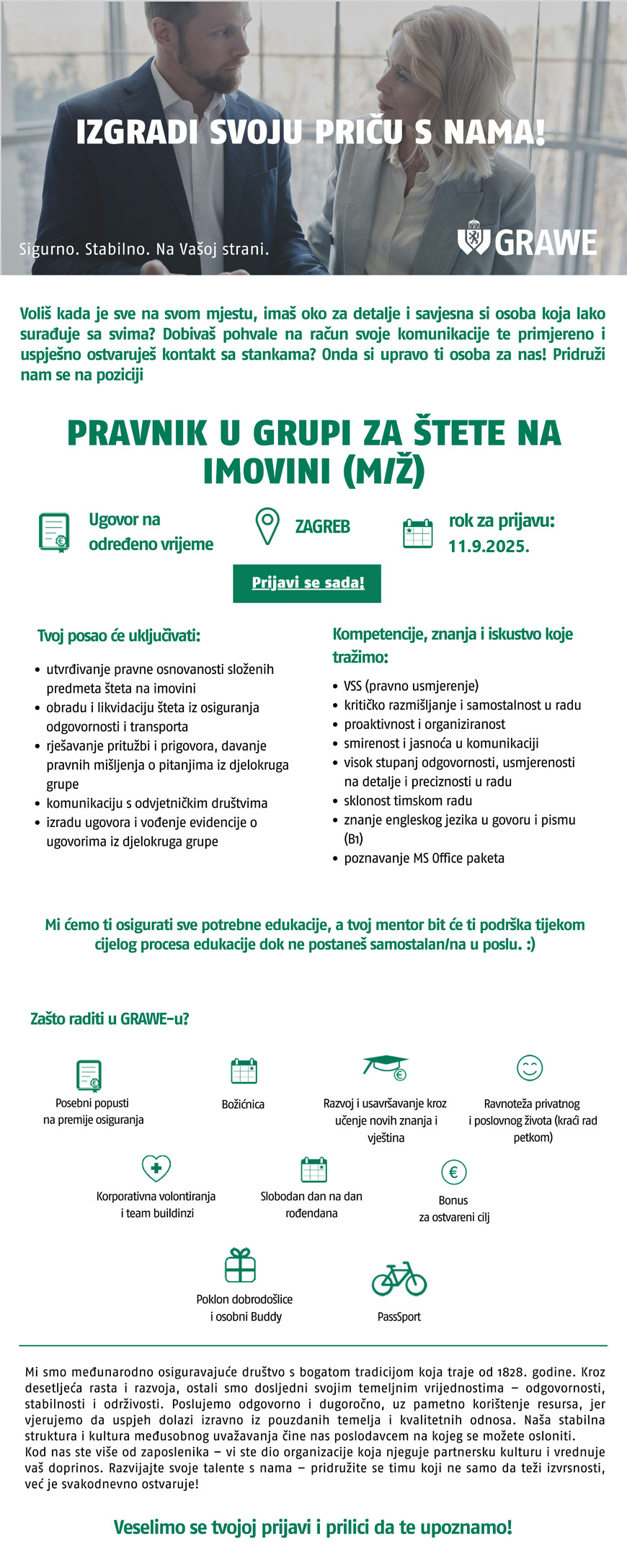 GRAWE - Pravnik u grupi za štete na imovini (m/ž)