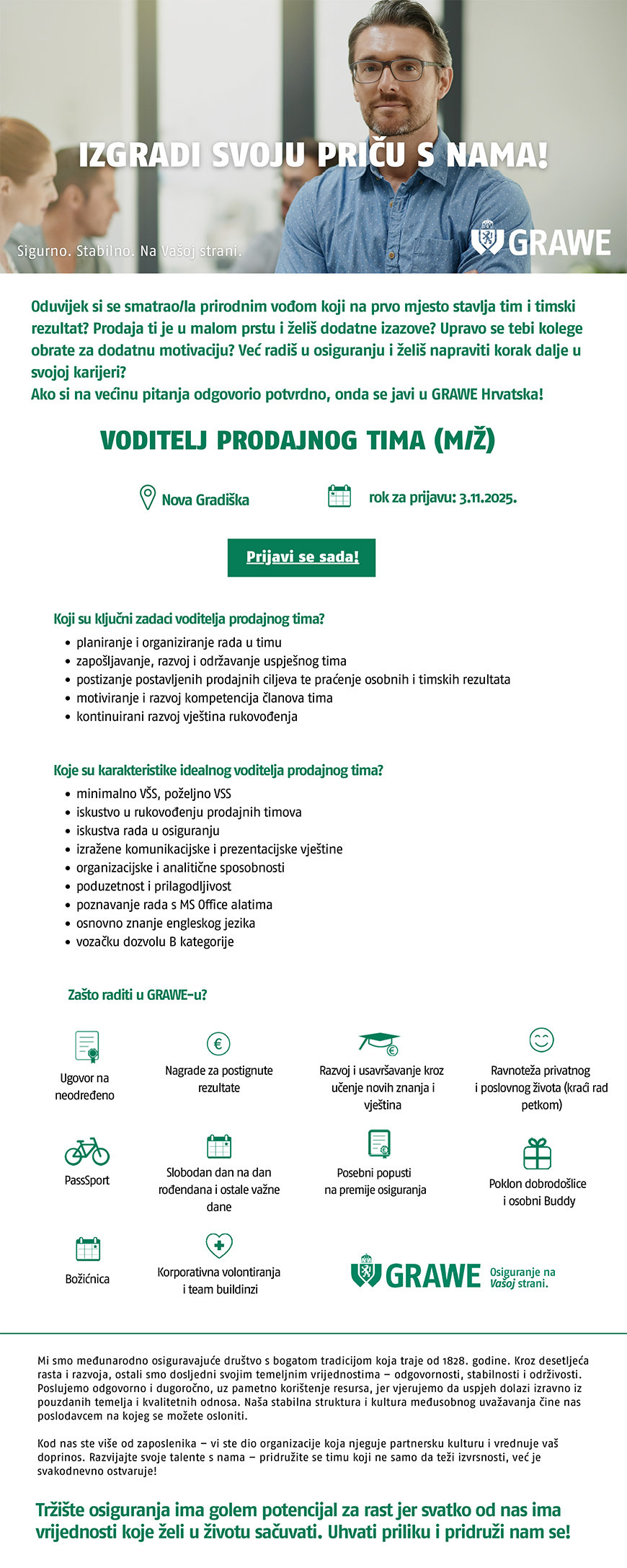 GRAWE - Voditelj prodajnog tima (m/ž)