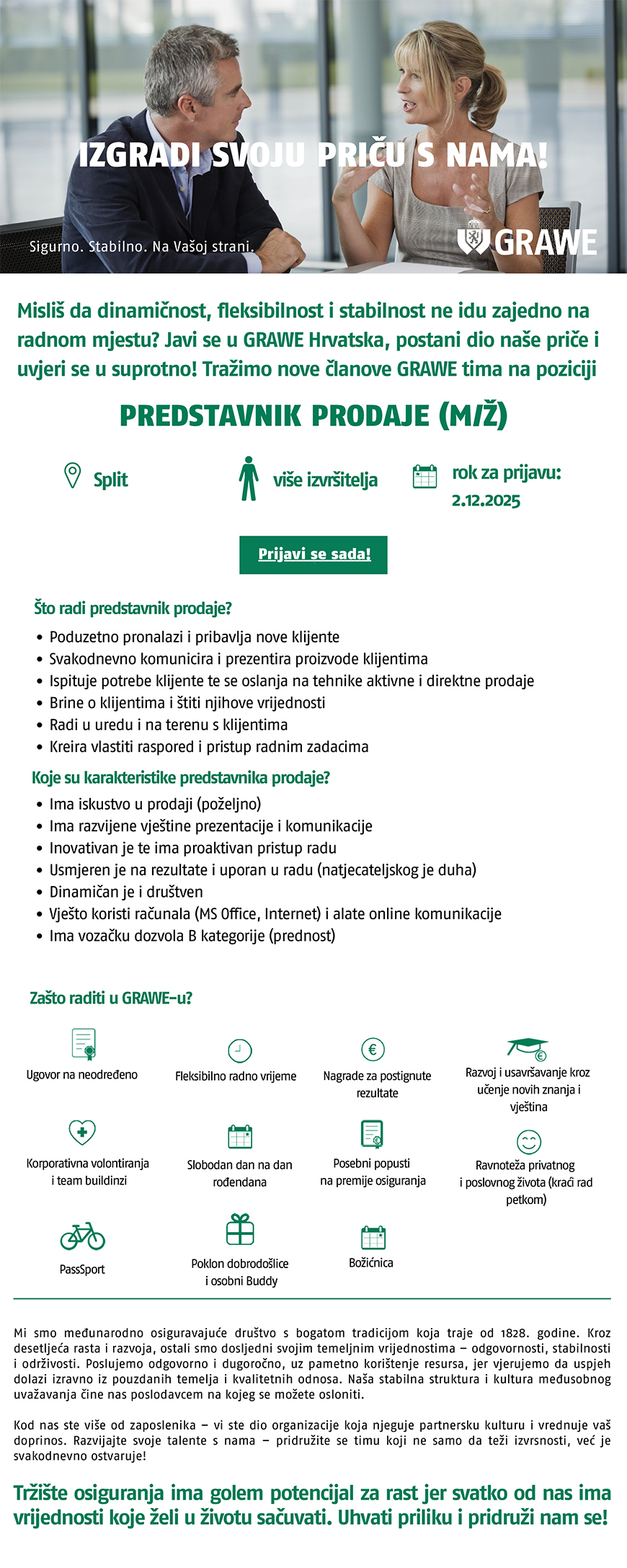 GRAWE - Predstavnik prodaje (m/ž)