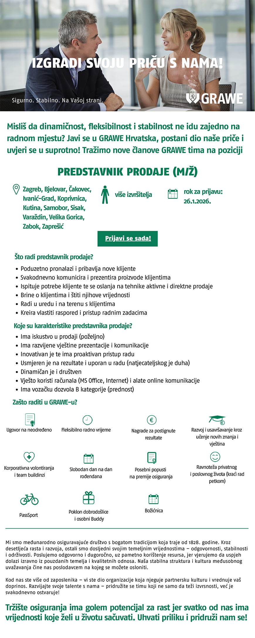GRAWE - Predstavnik prodaje (m/ž) - Središnja Hrvatska