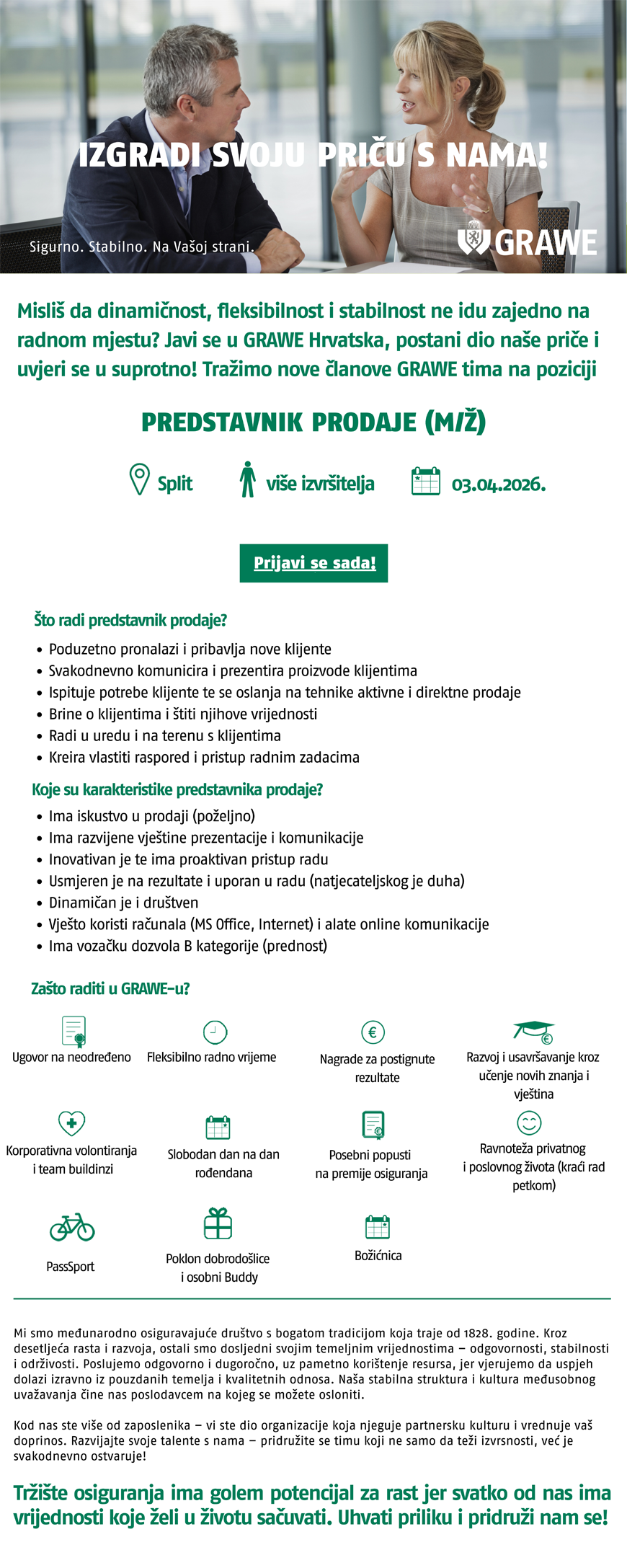 GRAWE - Predstavnik prodaje (m/ž) - Split