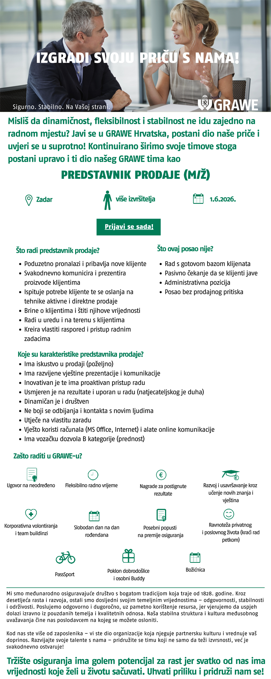 GRAWE - Predstavnik prodaje (m/ž)